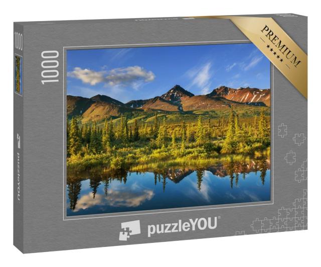 Puzzle 1000 Teile „Ruhiger See in der Tundra, Alaska“