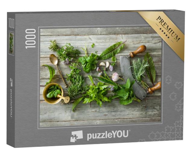 Puzzel 1000 stukjes „Verse keukenkruiden en specerijen“