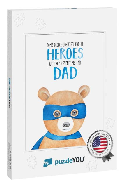 Happy Fathers Day Card Design with Little Teddy B... Jigsaw Puzzle