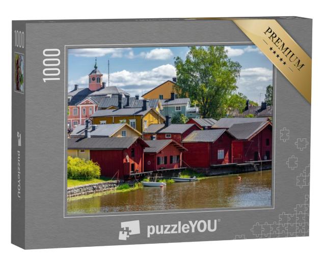 Puzzel 1000 stukjes „Houten huizen in het oude centrum van Porvoo, Finland“