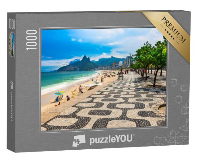 Puzzel 1000 stukjes „Ipanema: strand met mozaïek, Rio de Janeiro“