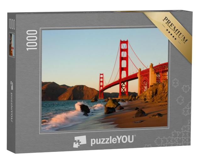 Puzzel 1000 stukjes „Golden Gate Bridge in San Francisco bij zonsondergang“