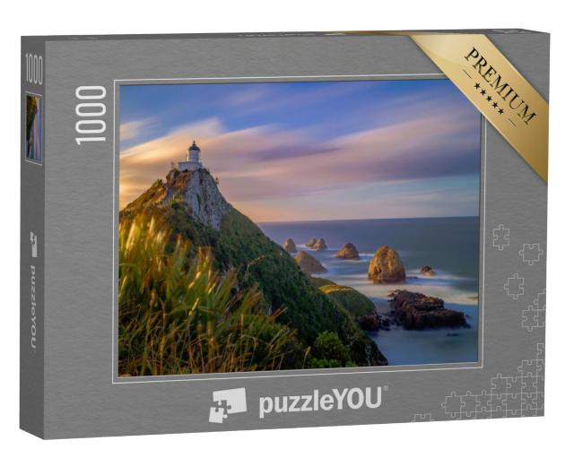 Puzzel 1000 stukjes „Wolken boven de vuurtoren bij Nugget Point, herfst in Nieuw-Zeeland“