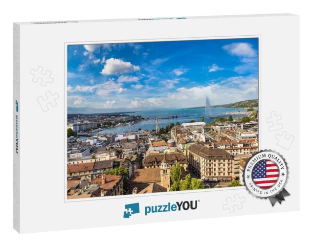 Panoramic Aerial View of Geneva in a Beautiful Summer Day... Jigsaw Puzzle