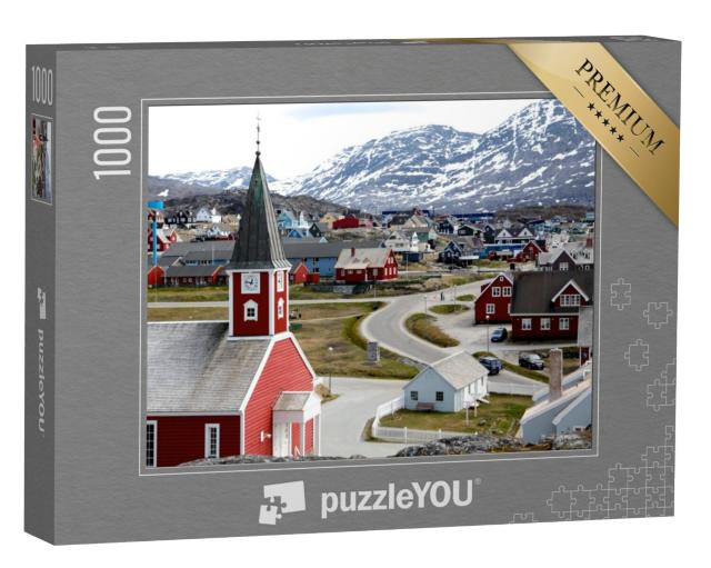 Puzzel 1000 stukjes „Nuuk Kathedraal in de hoofdstad van Groenland“