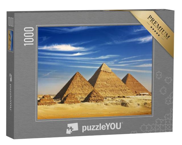 Puzzel 1000 stukjes „Algemeen zicht op de piramides vanaf het Plateau van Gizeh, Egypte“