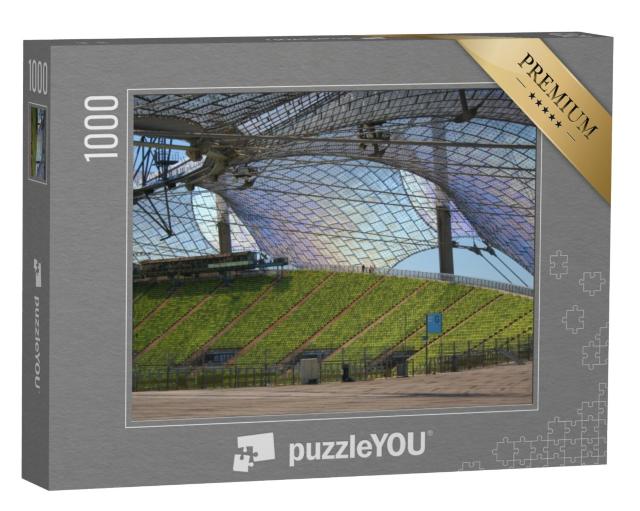 Puzzel 1000 stukjes „Rijen zitplaatsen en dak van het Olympisch Stadion van München“