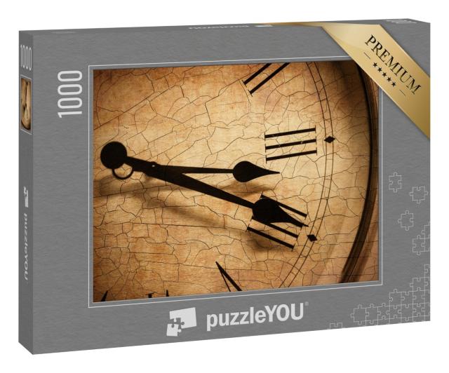Puzzle „Klassisches Uhrenziffernblatt mit Rissen“