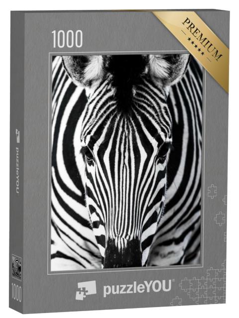 Puzzel 1000 stukjes „Close-up van een zebra“