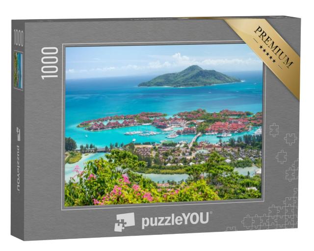 Puzzel 1000 stukjes „Rode daken van Eden Island, Seychellen“