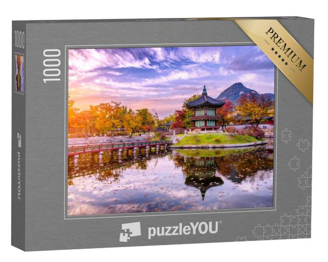 Puzzel 1000 stukjes „Waterpaviljoen bij paleis Gyeongbokgung, Seoul, Zuid-Korea“