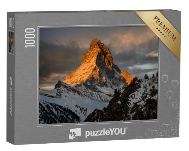 Puzzel 1000 stukjes „Zonsondergang op de Matterhorn, , Zermatt, Zwitserland“