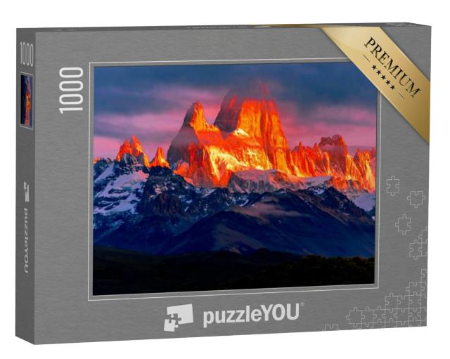 Puzzel 1000 stukjes „Monte Fitz Roy, luchtfoto bij zonsopgang“