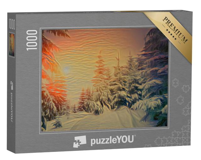 Puzzel 1000 stukjes „in de stijl van Edvard Munch, De Schreeuw - Landschap in zonlicht - Puzzelcollectie Kunstenaars & Schilderijen“