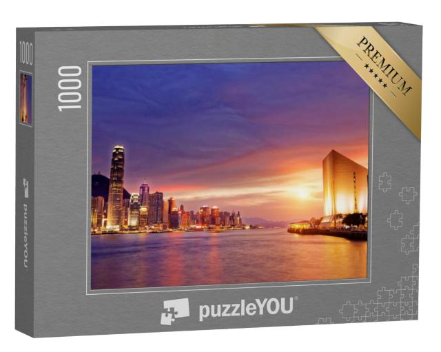 Puzzel 1000 stukjes „Rustige sfeer boven Hongkong bij zonsondergang“