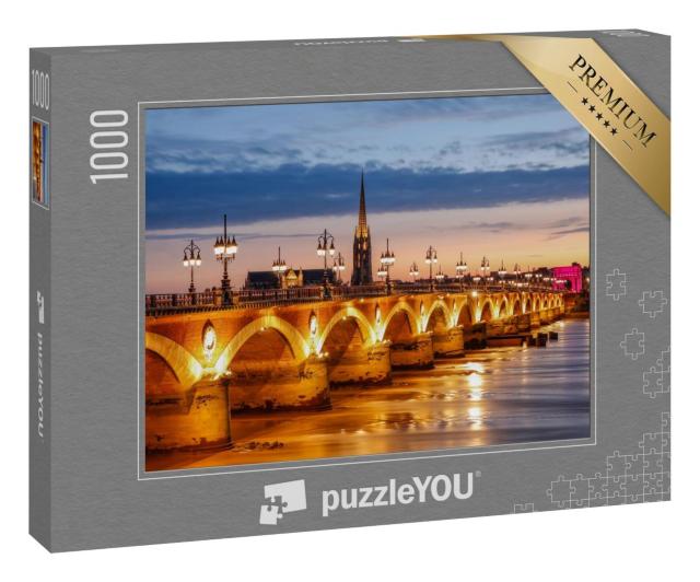 Puzzle 1000 Teile „Pont de Pierre in Bordeaux, Frankreich“