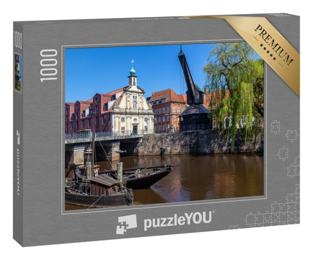 Puzzle „Alter Kran auf dem Stintmarkt, Lüneburg, Deutschland“