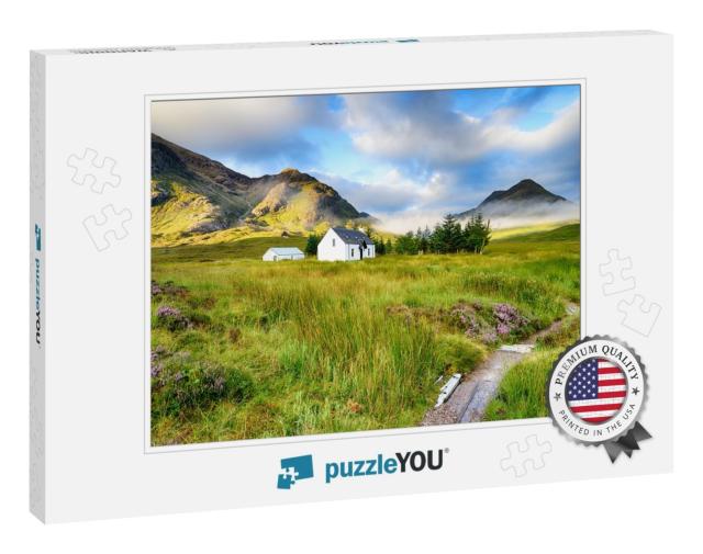 A Picture Postcard Cottage At Glencoe in the Scottish Hig... Jigsaw Puzzle