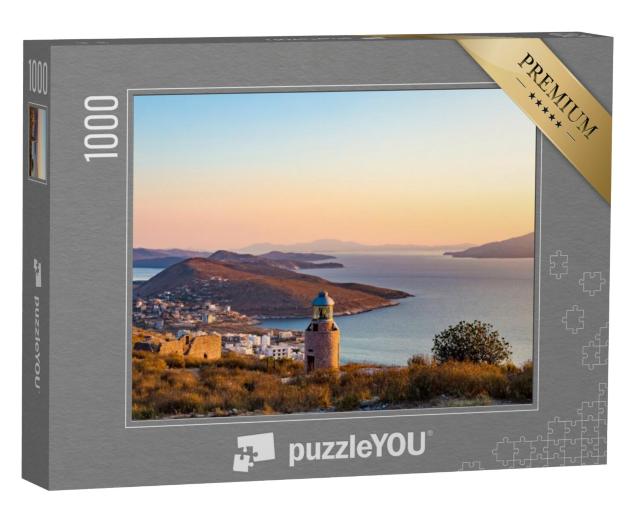 Puzzel 1000 stukjes „Prachtige zonsondergang op de Ionische Zee, Saranda, Albanië“