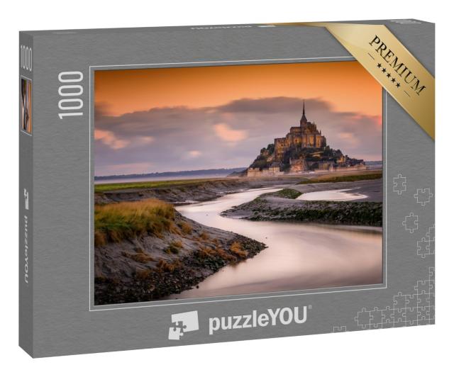 Puzzle 1000 Teile „Sonnenaufgang am Mont-Saint-Michel in der Normandie“