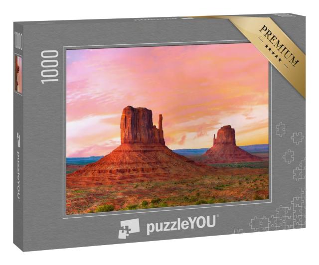 Puzzle 1000 Teile „Schöner Sonnenuntergang, Monument Valley, Utah, USA“