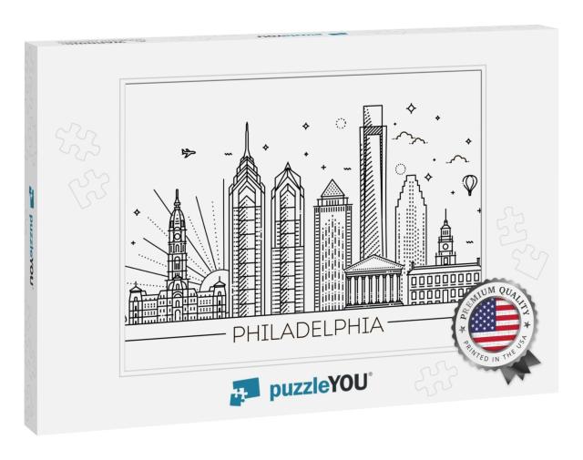 Philadelphia. Pennsylvania Usa. Skyline with Panorama... Jigsaw Puzzle