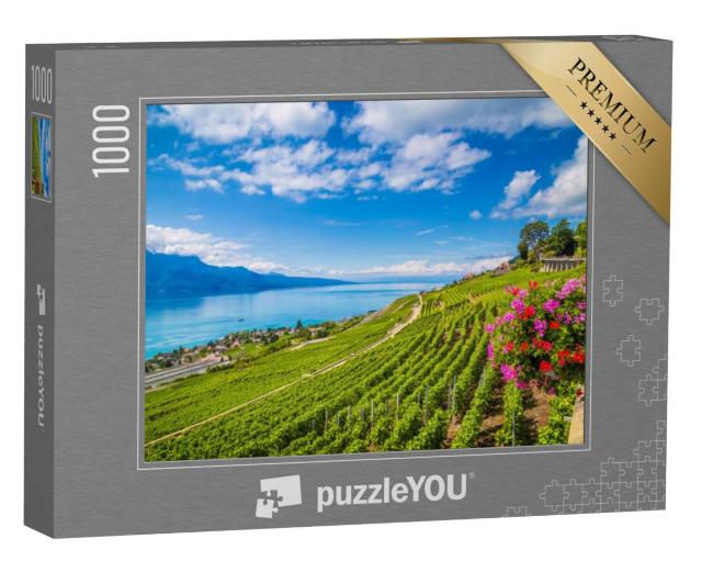 Puzzel 1000 stukjes „Lavaux wijngaardterrassen, UNESCO werelderfgoed, Zwitserland“