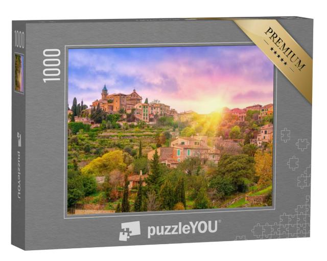 Puzzel 1000 stukjes „Valdemossa vallei op Mallorca bij zonsopgang, Spanje“