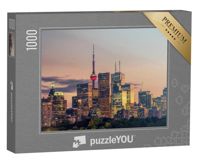 Puzzel 1000 stukjes „Gebouw in de stad Toronto bij nacht, Ontario, Canada“