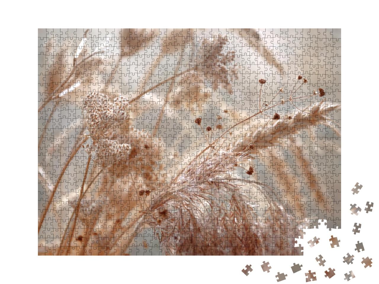 Puzzle 1000 Teile „Wunderschön und zart: Getrocknete Blüten und Ähren“