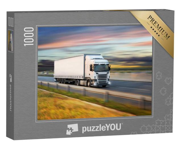 Puzzel 1000 stukjes „Vrachtwagen op de snelweg“