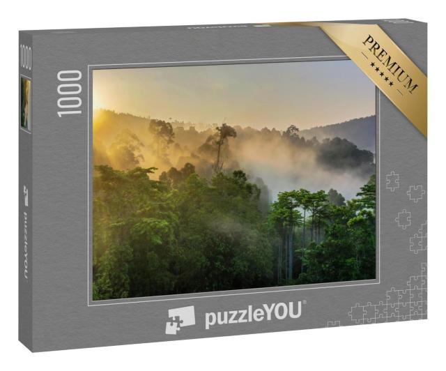 Puzzle 1000 Teile „Tropischer Regenwald, atemberaubende Aussicht auf den Regenwald von Borneo “