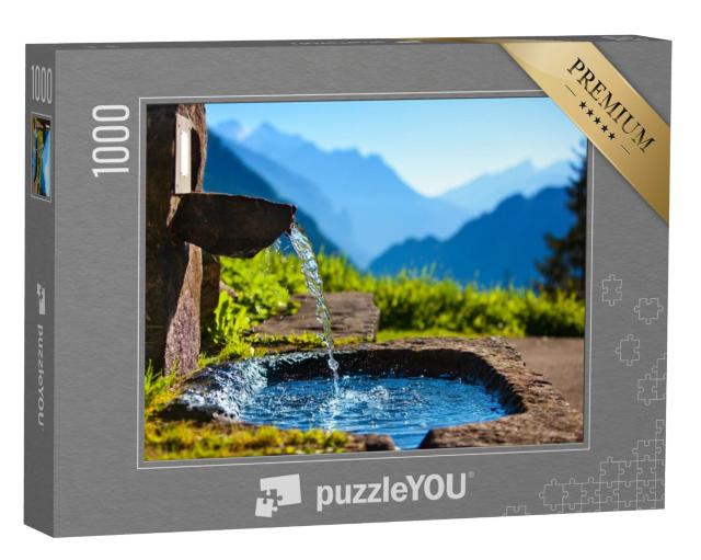 Puzzel 1000 stukjes „Waterbron in de Alpen“