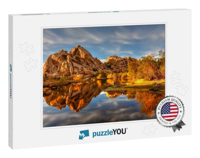 Barker Dam in Joshua Tree National Park in the Evening At... Jigsaw Puzzle