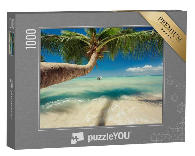 Puzzel 1000 stukjes „Caribisch strand: prachtige palmboom aan zee“