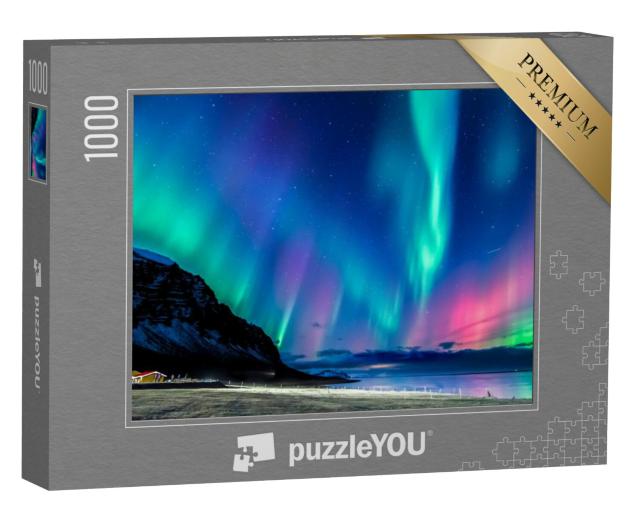 Puzzel 1000 stukjes „Kleurrijk noorderlicht in IJsland“