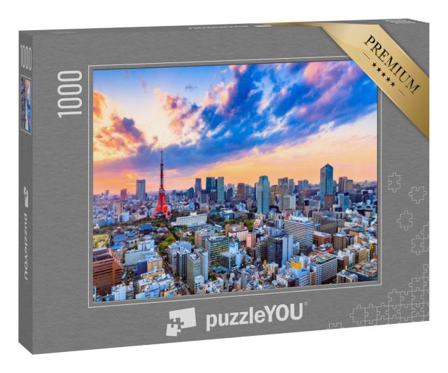 Puzzle 1000 Teile „Sonnenuntergang über Tokio, Japan“
