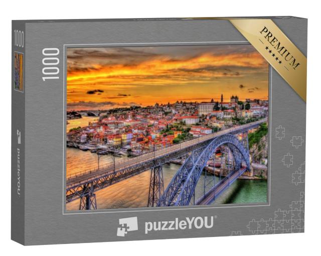 Puzzel 1000 stukjes „Porto met Dom Luis Brug, Portugal“