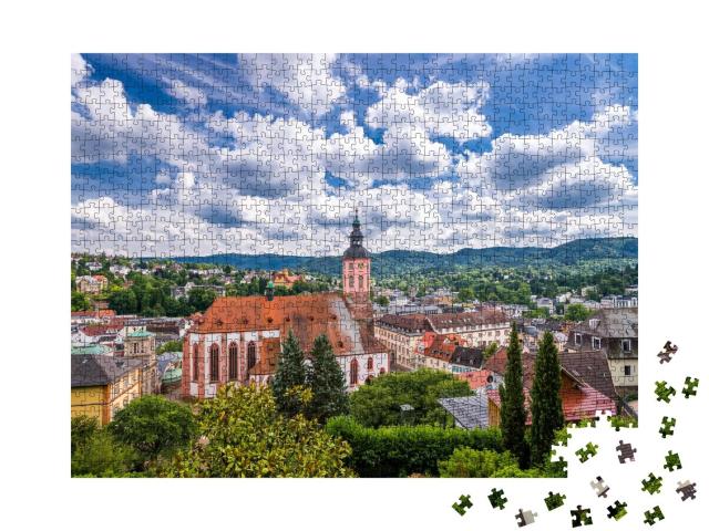 Puzzle 1000 Teile „Panoramablick auf Baden-Baden, Deutschland“