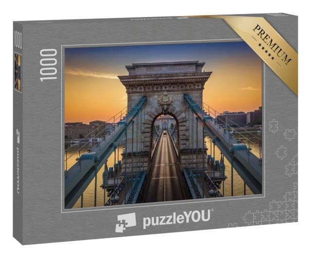 Puzzle 1000 Teile „Szechenyi Kettenbrücke bei Sonnenaufgang, Budapest, Ungarn“