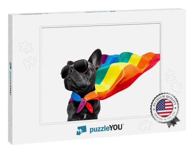 Fairy Funny Gay French Bulldog Dog Proud of Huma... Jigsaw Puzzle