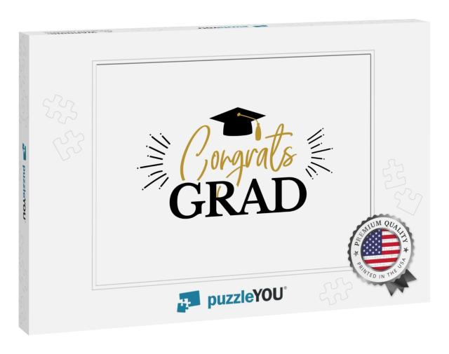 Congrats Graduates, Class of 2019. Gold & Black... Jigsaw Puzzle
