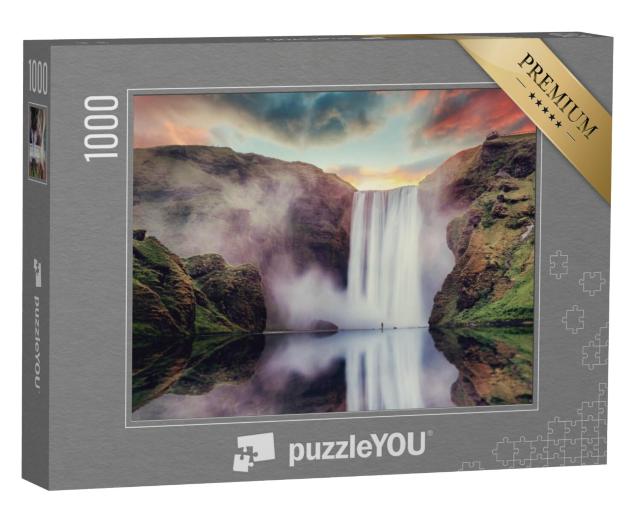 Puzzel 1000 stukjes „Skogafoss waterval in IJsland“