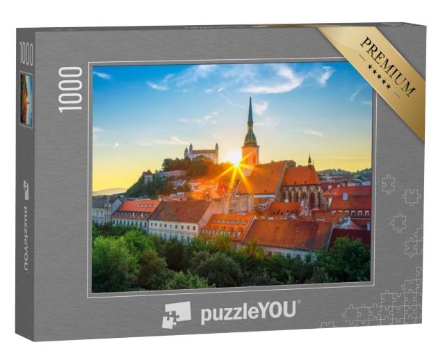 Puzzel 1000 stukjes „Kasteel van Bratislava met uitzicht op de Donau in het historische centrum van Bratislava“