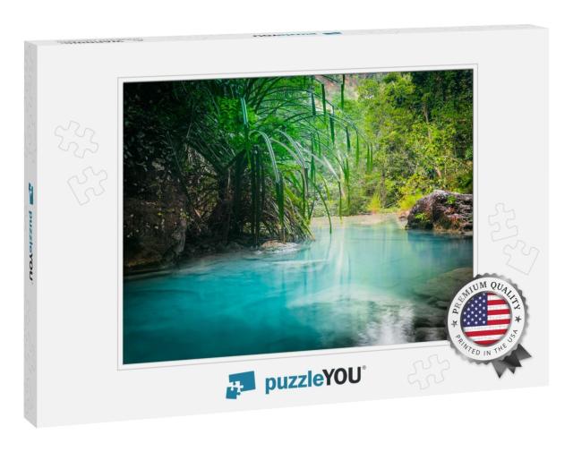 Jungle Landscape with Flowing Turquoise Water of Erawan C... Jigsaw Puzzle