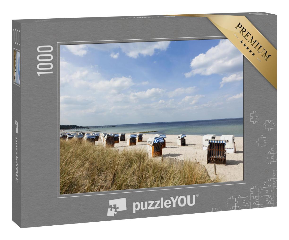 Puzzle 1000 Teile „Strandkörbe am Timmendorfer Strand an der deutschen Ostseeküste“