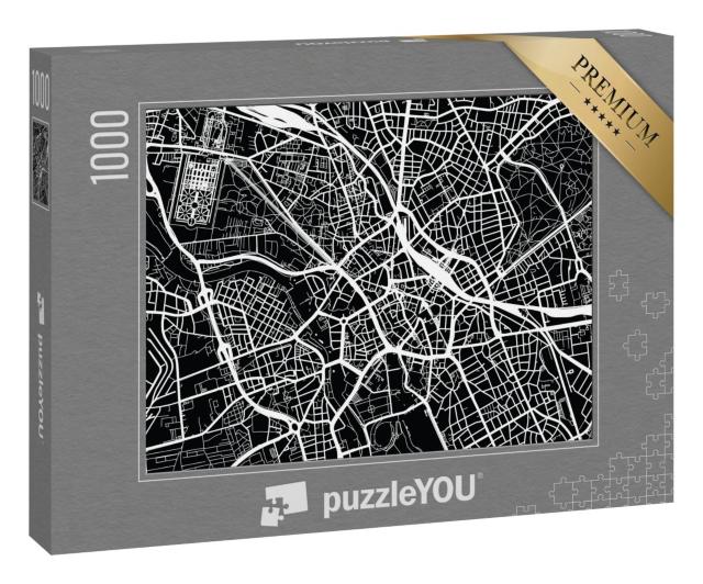 Puzzle 1000 Teile „Vektor-Stadtplan von Hannover, Deutschland“