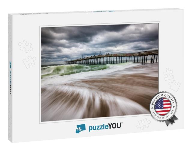 Stormy Weather & Dramatic Skies Over the Nags Head Pier o... Jigsaw Puzzle