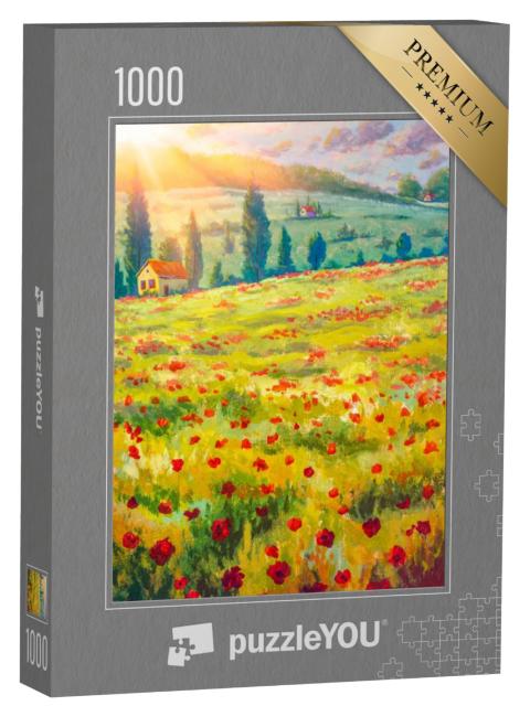 Puzzel 1000 stukjes „Rode klaprozen, Claude Monet Impressionisme“