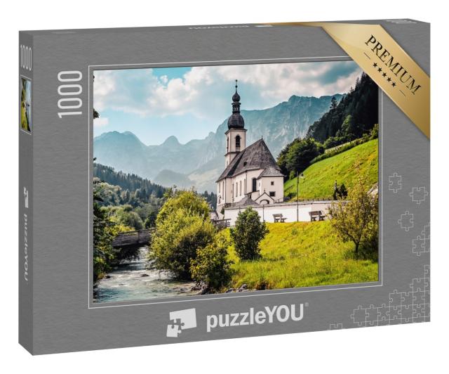 Puzzle „Landschaft in den Alpen mit der Kirche St. Sebastian “